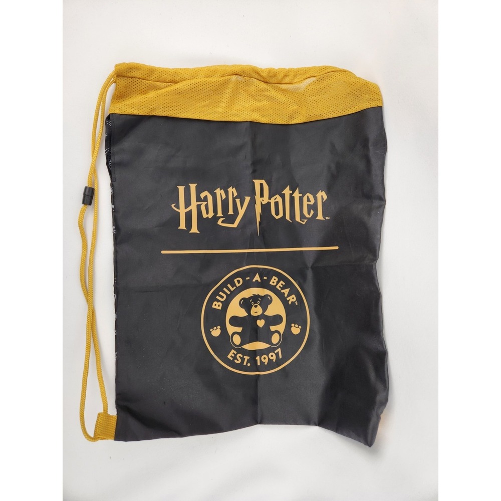 Build-a-Bear Workshop Harry Potter Drawstring Bag Plush Backpack‎ Yellow Black